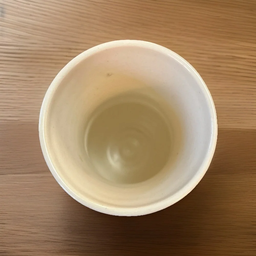 Vintage Stoneware Pottery Ceramic Vase White/teal Signed Kloock '85 Unique‎ 6.5